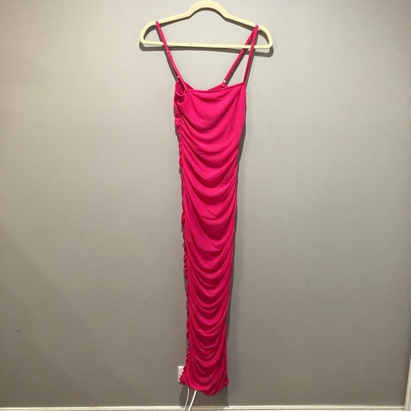 Pink Mesh Runch Dress - Picture 3 of 4